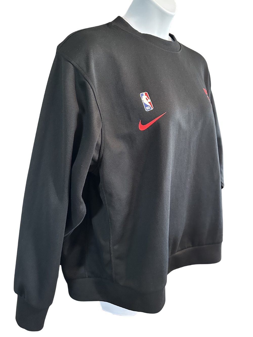 Nike Men’s Dri-Fit Black Red NBA Houston Rockets Basketball Crewneck Sweatshirt - Picture 4 of 7